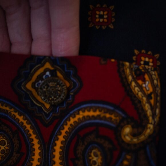 Eclectic VTG F Stop Shirt Mixed Patchwork Print Western Button M | True Autumn - Picture 3 of 8